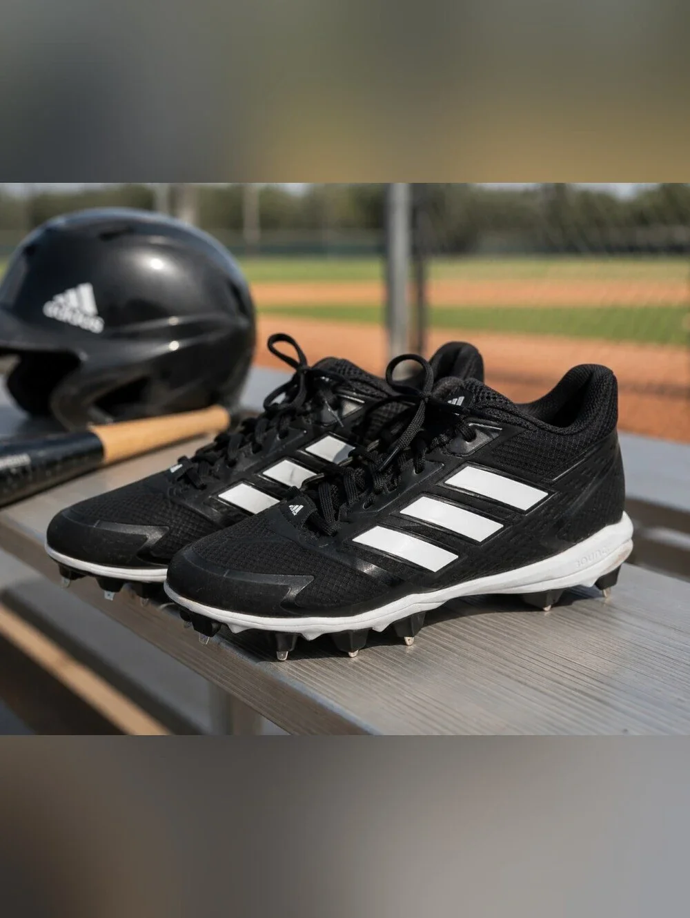 ⚾ Adidas Black Baseball Cleats | Men's US 7.5 | Bounce Midsole